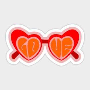 Retro 60s LOVE Heart Shaped Sunglasses Sticker